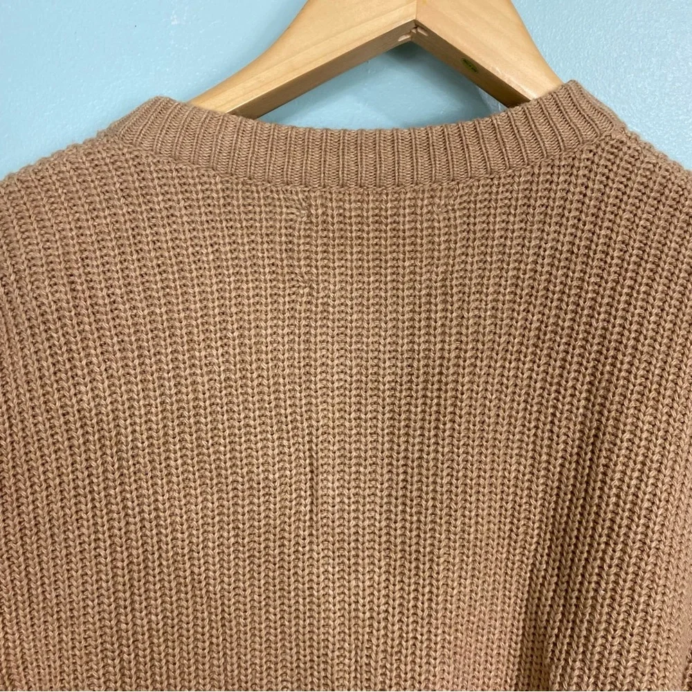 La Double J Knit Cardigan Embroidered Flowers Tan Sz L - Picture 7 of 7